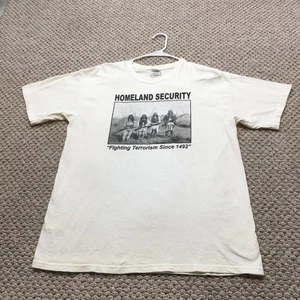 Homeland Security Shirt Mens Large Gildan Native American Graphic Funny Tee - Picture 1 of 10