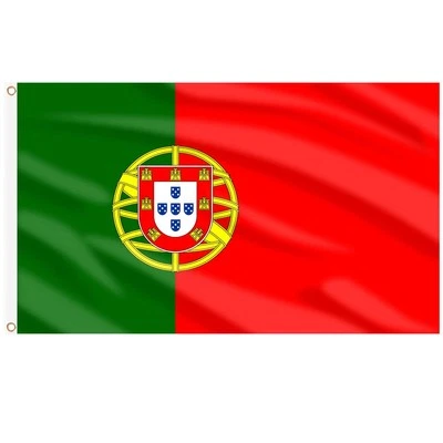 SHATCHI Portugal Flag Large 5x3FT Eyelet National World Cup Football Sports Fan Support