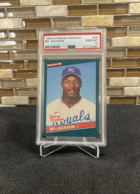 Красивая карточка дебютанта 1986 Donruss No38 BO JACKSON PSA 10! Kansas City Royals MLB - Изображение 1 из 4