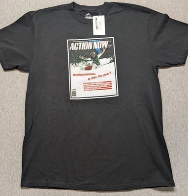 NUEVO 1981 ACTION NOW Revista Snowboard Cubierta Camiseta Grande Sims Snowboard Foto 1 de 4