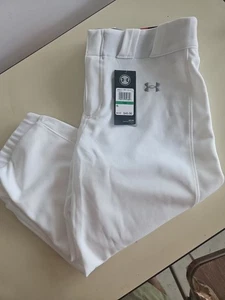 Under Armour Women’s Softball Pants Cropped Capri LG White Belt Loops Pocket - Picture 1 of 12