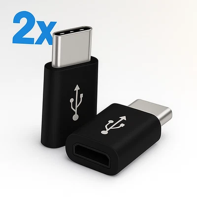Micro-USB auf USB-C Typ-C Adapter Stecker wandelt USB 2.0 Typ B zu USB 3.1 Typ C - Bild 1 von 3