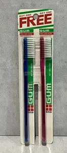 2 Vintage Butler G-U-M Toothbrushes Full Size Head Medium Bristles 421 Sealed - Picture 1 of 2