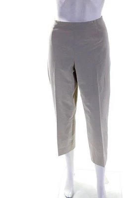Pantalones de vestir Elie Tahari para mujer con frente plano recortados ajustados color tostado talla 14 Foto 1 de 4