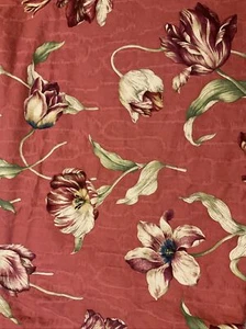 P Kaufman fabric soil stain repellant floral Lot Of Two Pieces Tulips About 6 Yd - Picture 1 of 3