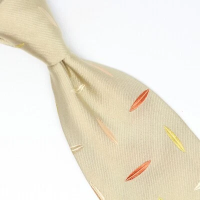 Corbata de seda GC Internazionale para hombre beige cobre champán hoja de oro corbata Italia Foto 1 de 4