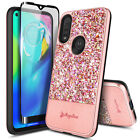 For Motorola Moto G Power 2020 Case Bling Glitter Phone Cover w/ Glass Protector