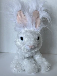 Dan Dee White Bunny Rabbit 15" Stuffed Plush Fuzzy Fur Pink Ear Blue Eyes Easter - Picture 1 of 12