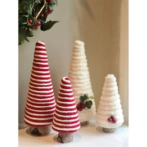 Christmas Knitting Wool Tabletop Small Mini Plush Christmas Tree Decorations NEW - Picture 1 of 18