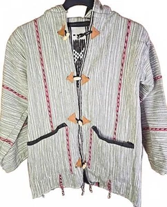 Moroccan Bohemian Style Jacket Handmade Cotton Unisex Jacket Hoodie Light Coat - Picture 1 of 6