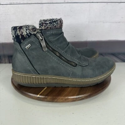 Spring Step Boot Womens 9 Blue EU 40 Vegan Leather Zip Cleora Ankle Comfort - Image 1 of 4