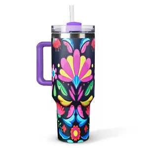 Insulated Travel Tumbler with Handle & Straw Lid – Perfect Leakproof Design - Picture 1 of 7