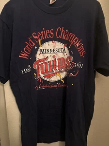 Vintage 1991 Minnesota Twins World Series Champs MLB Baseball T-Shirt Gr. XL - Bild 1 von 3