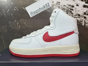 Women's 6.5 Nike AF1 Air Force 1 Sculpt High Summit White Gym Red DC3590-100 - Picture 1 of 6