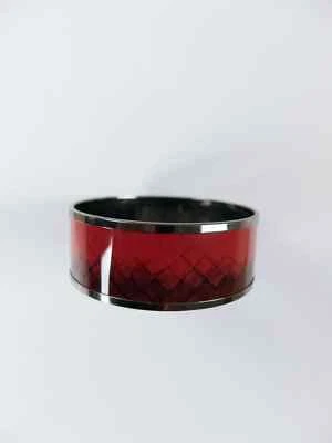 BOTTEGA VENETA Pulsera Brazalete Estampado Intrecciato Rojo y Negro Talla Mediana Foto 1 de 4