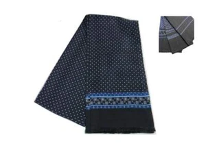 Sciarpa seta nera tubolare con disegni azzurri made in italy - Picture 1 of 7