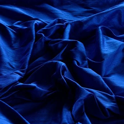 Tela 100 % seda Royal Blue Dupioni, 44" o 54" W, por yarda (S-114) Foto 1 de 4