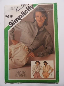 Simplicity 6575 Size 8 Misses' Loose-Fitting Shirts Button Down Henry Grethel - Picture 1 of 3