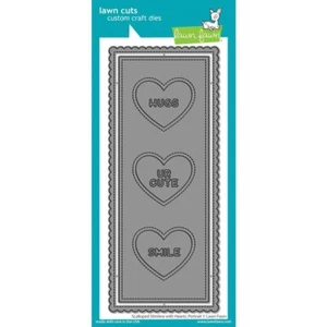 Lawn Fawn Scalloped Slimline with Hearts: Portrait LF2477 Cardmaking Die Cuts - Picture 1 of 1