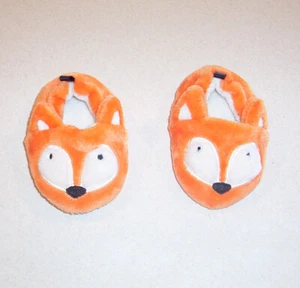 Toddler Boy or Girl Orange Fox Fuzzy Bedroom Slippers Size 4 - Picture 1 of 2