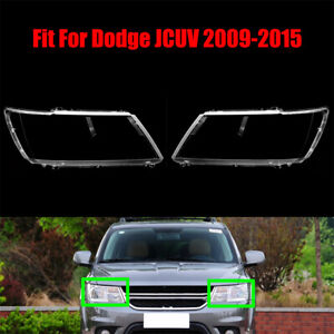 Headlight Headlamp Clear Lens Cover Pair For Dodge JCUV Journey 2009-2015
