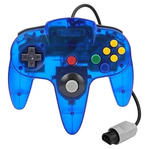 Controller di ricambio controller joypad N64 cablato blu trasparente N64 console - Foto 1 di 1