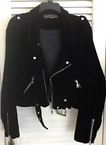 Vintage 1980s Dont Stop Classics, Women Black Velvet-Feel Jacket, Large - Picture 1 of 11