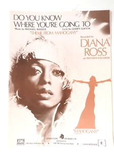 Do You Know Where You're Going To - Diana Ross sheet music piano guitar vocal - Picture 1 of 3