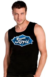 Ford Auto Fingerbild Logo Schwarz Ärmellos T-Shirt Tank Top -2852_SW - Bild 1 von 2