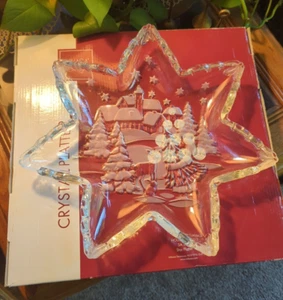 Vintage Mikasa Holiday Classics 13" Crystal Star Platter - Picture 1 of 6