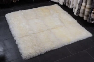 3139M Australian Lamb Fur Carpet natural white Genuine Fur Area Rug Real Pelt - Picture 1 of 11