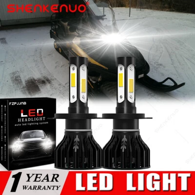 2 9003 4Side White LED headlight Bulbs For Ski-Doo Skandic 280 377 440 550F 600 - Image 1 of 4
