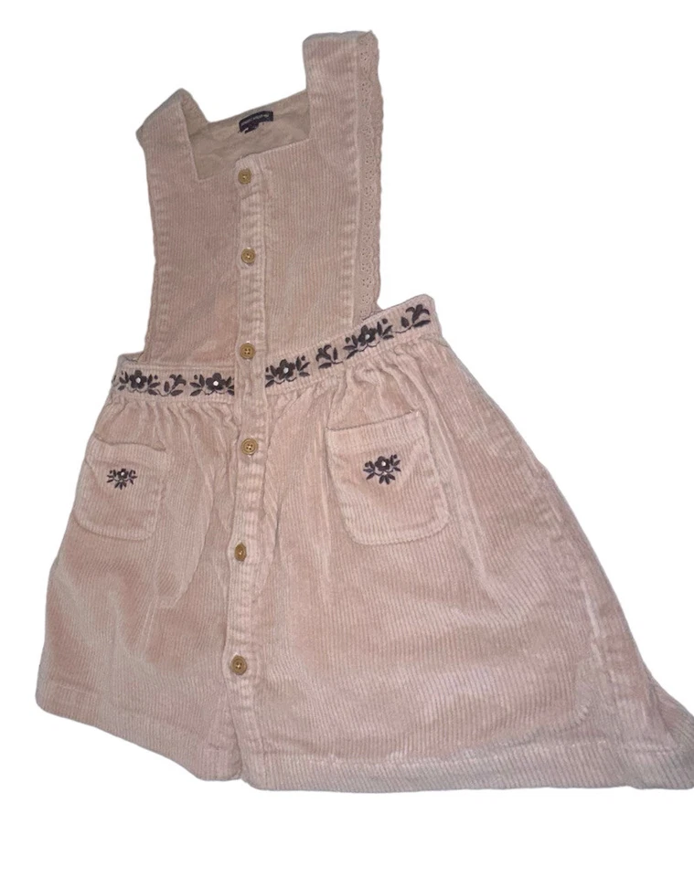 Vestido tipo jersey de pana Sergent Major para niñas talla 5 flores bordadas tostadas Foto 1 de 4