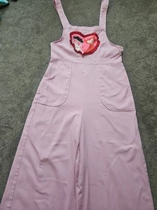 Black Friday Light Denim Feel Overalls Size 12 Pale Pink Wide Leg - Like New - Picture 1 of 13