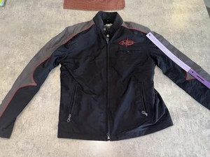 Vintage Harley Davidson HD Motorcycle Riding Jacket Med Lined Nylon W Bag - Picture 1 of 15