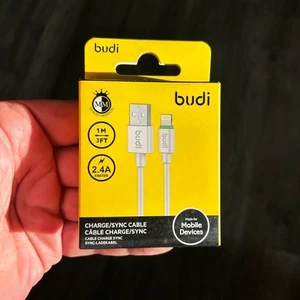 Budi - 1m/3ft USB-A to Lightning Charge/Sync Cable - 2.4A Fast Charge Charging  - Bild 1 von 9