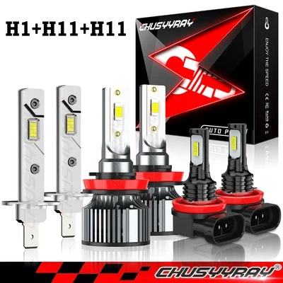 For Ford Fiesta 2014-2017 Led Headlight Hi/Lo+Fog light Combo Bulbs White 6pcs - Image 1 of 4