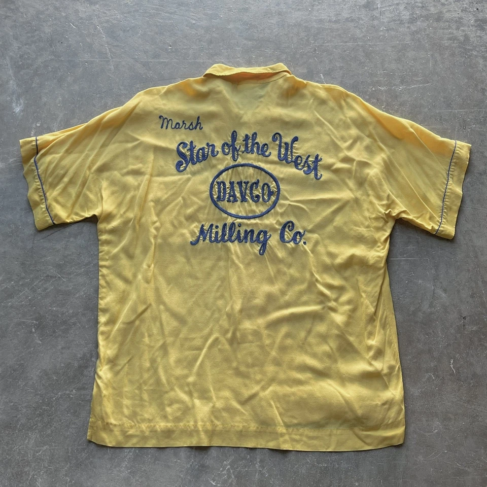 Vintage 60s NatNast Star Milling Rayon Gab Loop Chainstitch Bowling Shirt Medium - Image 1 of 4