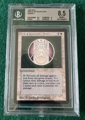 Circle Of Protection: Green - BETA - MTG - BGS 8.5. Quad++. - Image 1 of 2