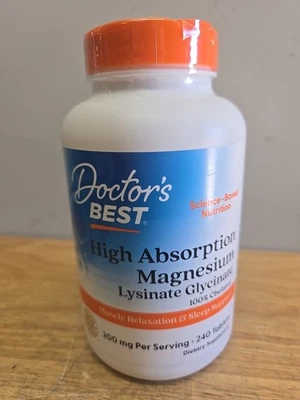 Doctor's Best Magnesio Alta Absorción 100% Quelado 200 mg 240 Tabs Foto 1 de 4