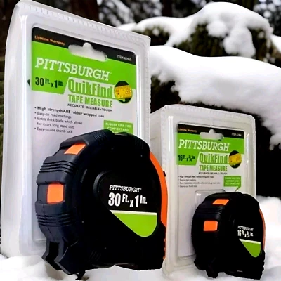 Two pittsburgh Quickfind Tape measure 30ft and 16 ft. New - Image 1 of 4