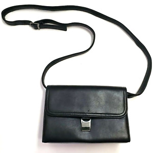 Black Flap Shoulder Bag Faux Leather