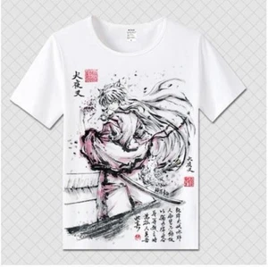 InuYasha Cosplay Anime Manga T-Shirt Shirt Weiß Kostüme Polyester Neu - Picture 1 of 2