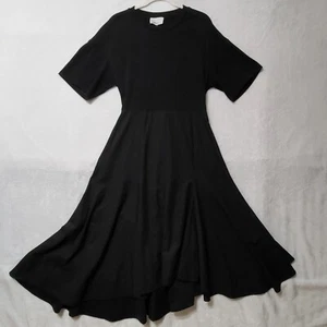 3.1 Phillip Lim Fit & Flare Dress Black Midi Short Sleeve Size 8 - Picture 1 of 11
