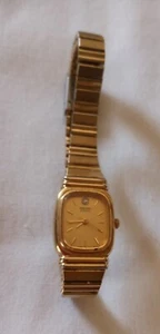 Seiko Watch 12 Hour Dial Gold Plated Band 7" 2Y01 5A20 Free Shipping - Picture 1 of 12