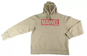 Marvel Pullover Felpa con Cappuccio Ufficiale Uomo Taglia M Tan con Logo Rosso A139 - Foto 1 di 4