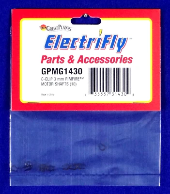GRAN CLIP C PLANOS PARA EJES DE MOTOR RIMFIRE DE 3 MM (PAQUETE. DE 10)(PARTE # GPMG1430) Foto 1 de 2