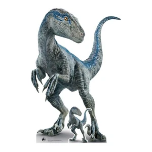 Mother Blue Velociraptor Cardboard Cutout Jurassic World Dominion With Free Mini - Picture 1 of 2