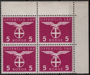 504 Norway 1942-44, T 48 MNH, Suncross 5-øre, SC #O44, MI D44. - Picture 1 of 1