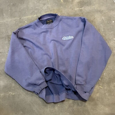 Vintage 90s FENDER Guitar Sweatshirt XL Embroidered Faded Rock N Roll USA Made - Image 1 of 4